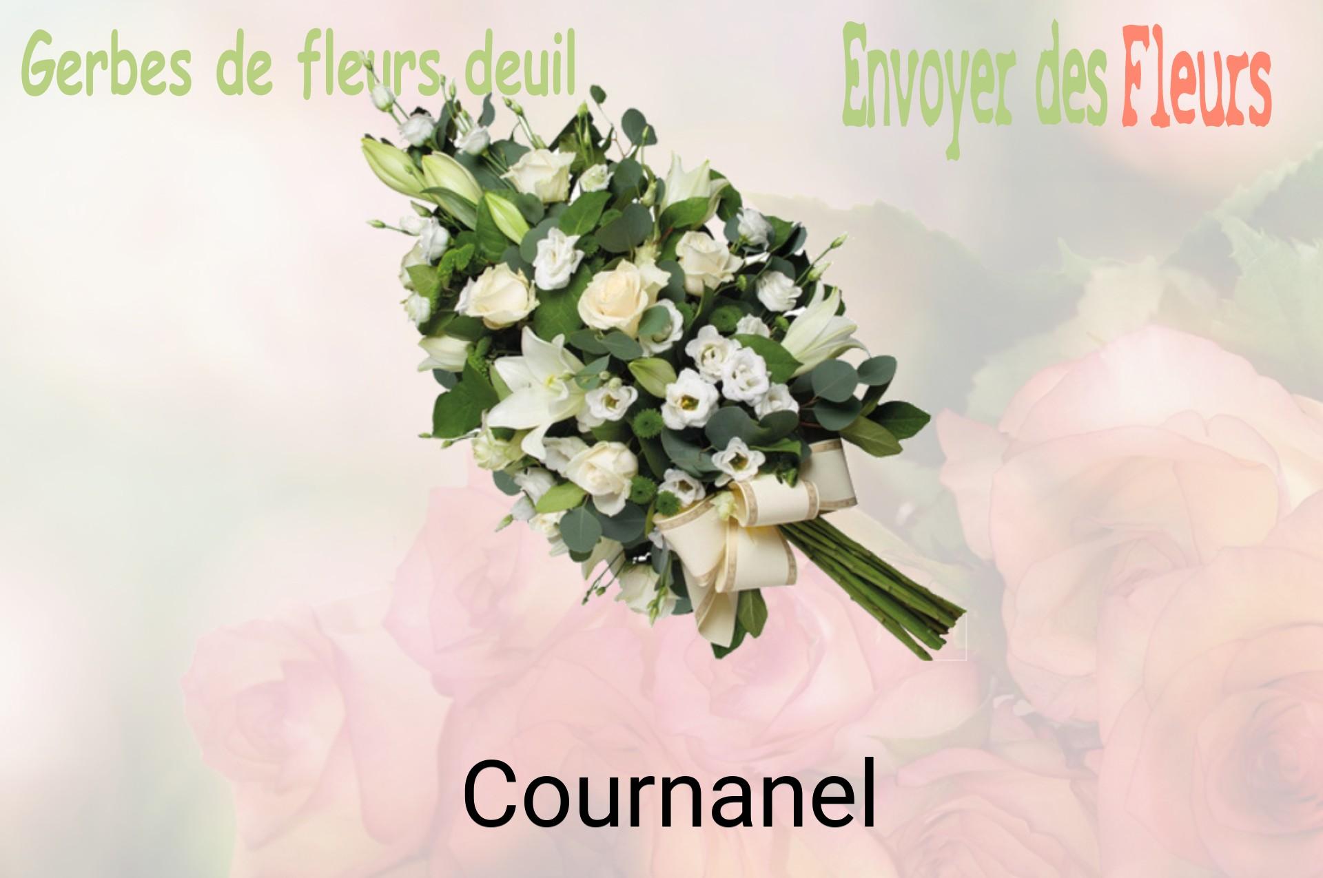 Gerbe de fleurs de deuil livrée à Cournanel